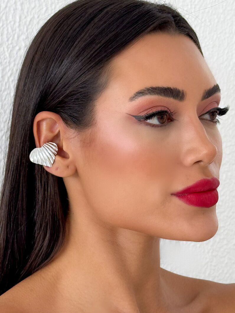 Piercing Folheado a Ouro 18K e Prata 925 Coração Trabalhado