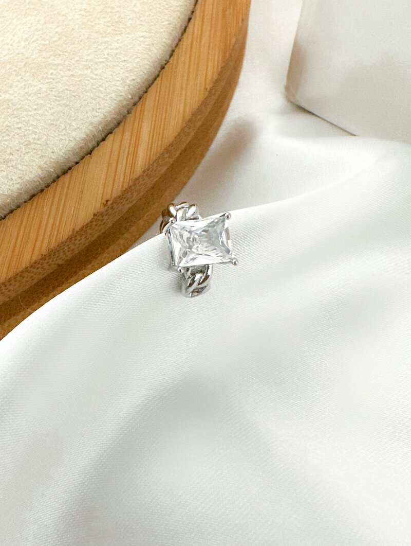 piercing folheado a ouro 18k e prata 925 design corrente com zircônia