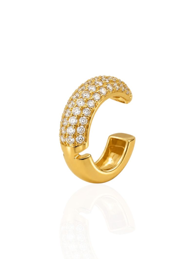 Piercing Folheado a Ouro 18k e Prata Argola Cravejada