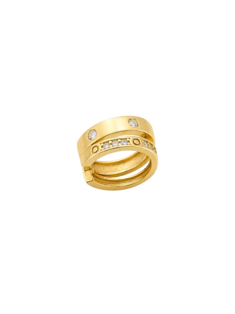 Piercing Folheado a Ouro 18k e Prata Com Microzircônias