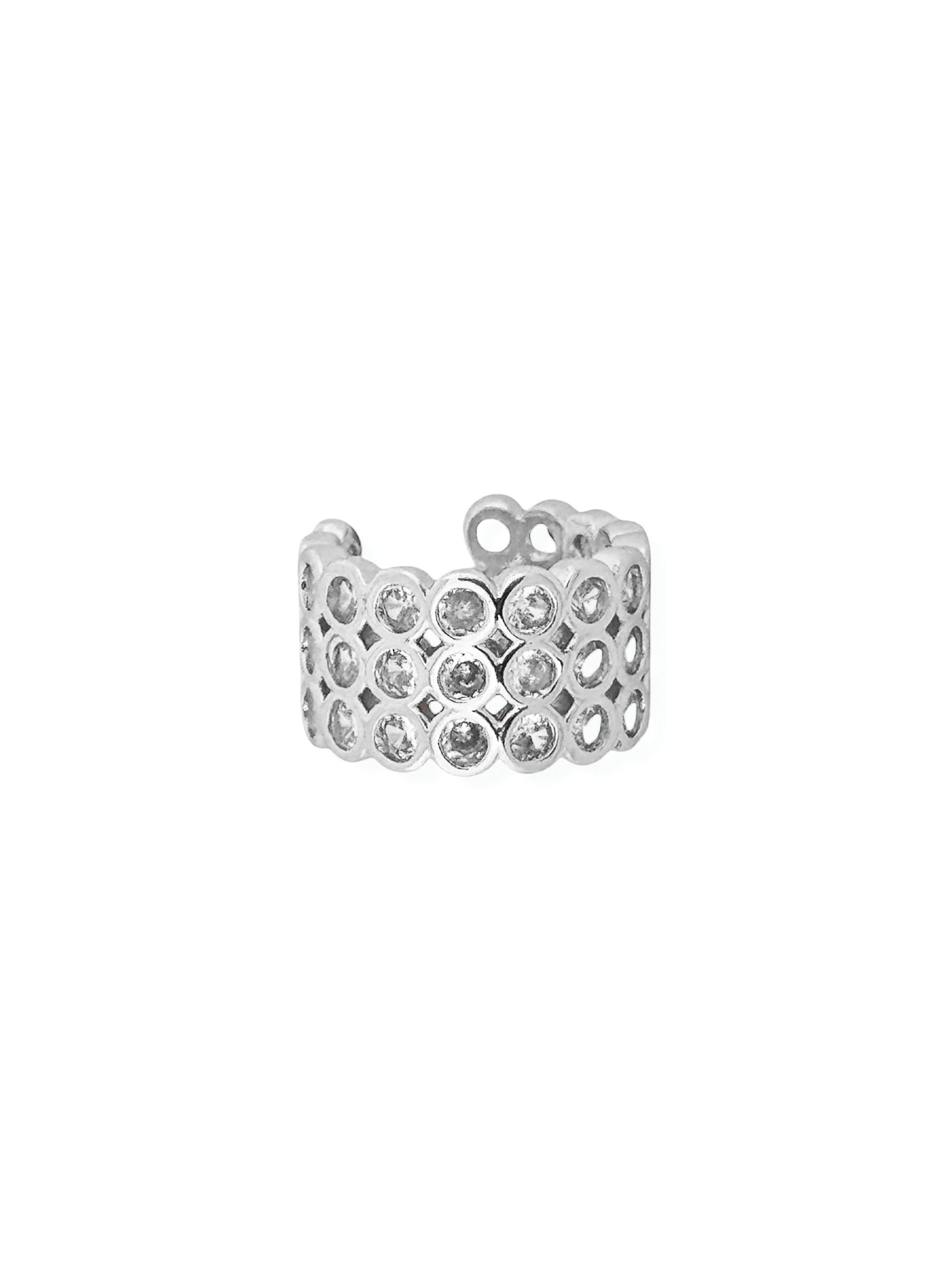 Piercing Folheado a Ouro 18K e Prata Com Zircônia