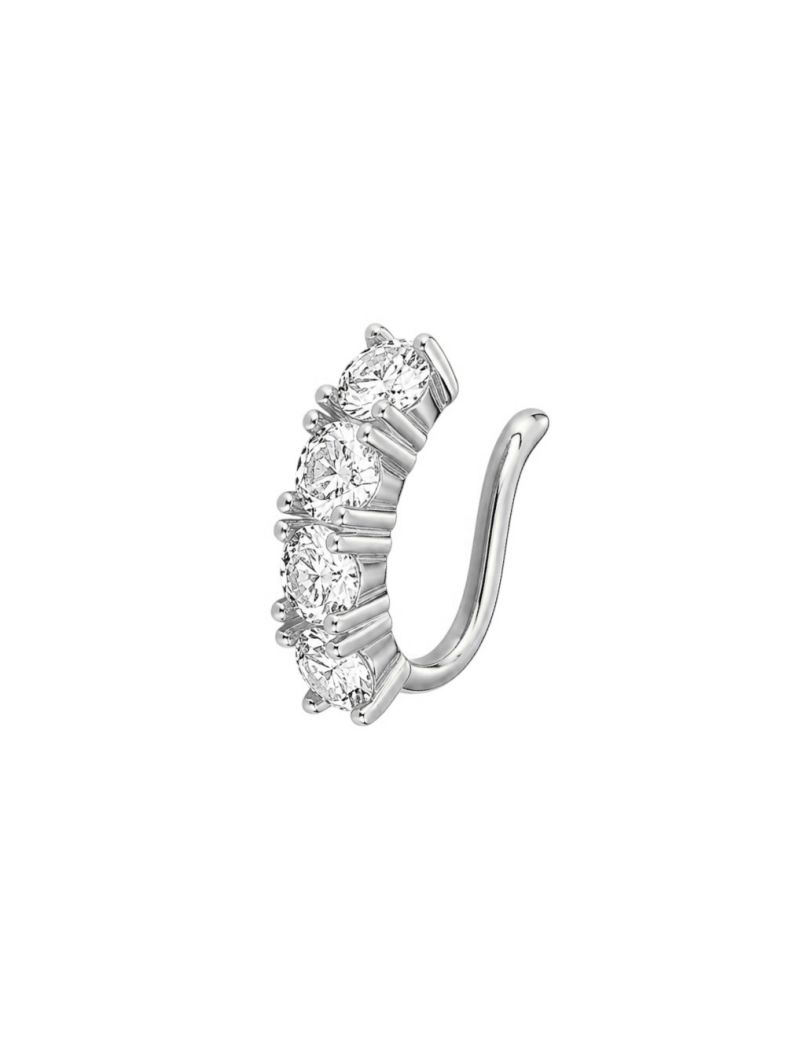 Piercing Folheado a Ouro 18k e Prata Com Zircônias