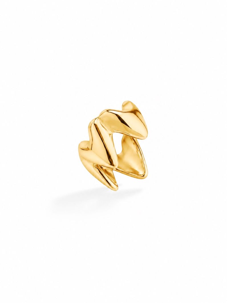 Piercing Folheado a Ouro 18k e Prata Corações Lisos