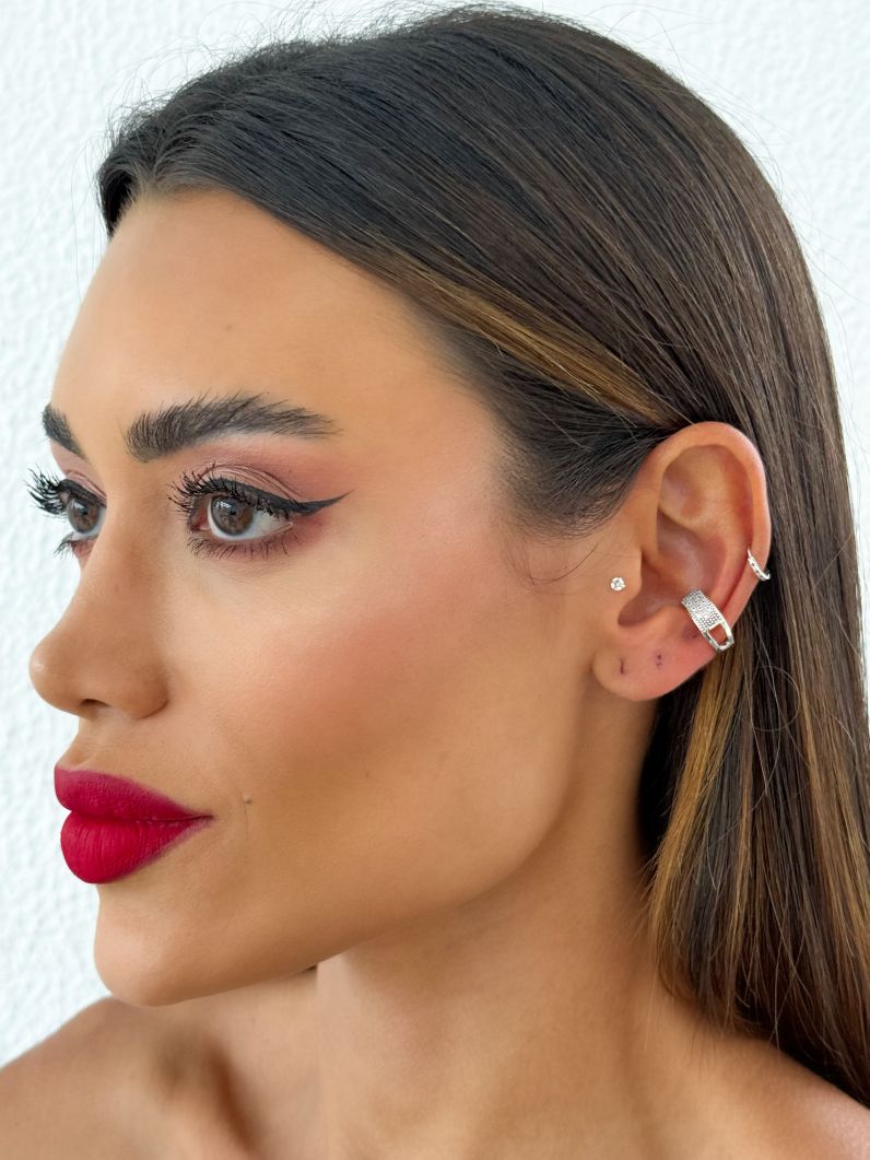 Piercing Folheado a Ouro 18k e Prata Cravejado