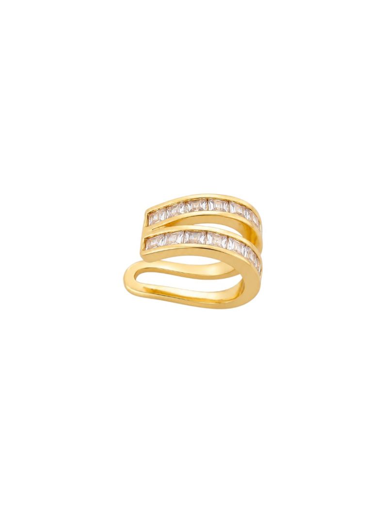 Piercing Folheado a Ouro 18k e Prata Cravejado Brilhante