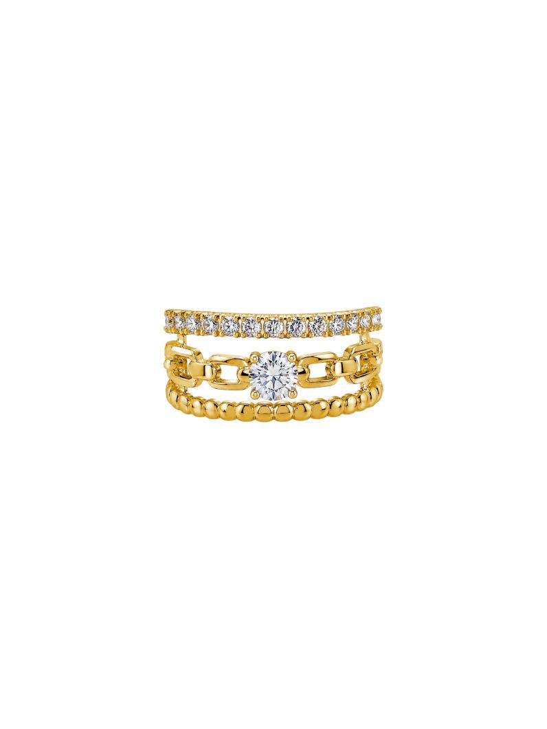 Piercing Folheado a Ouro 18k e Prata Cravejado com Elos