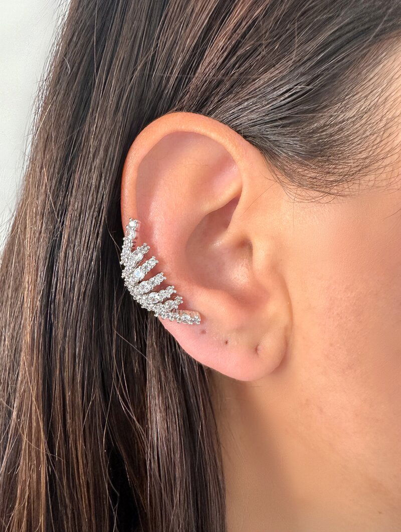 Piercing Folheado a Ouro 18k e Prata Cravejado com Micro Zircônias