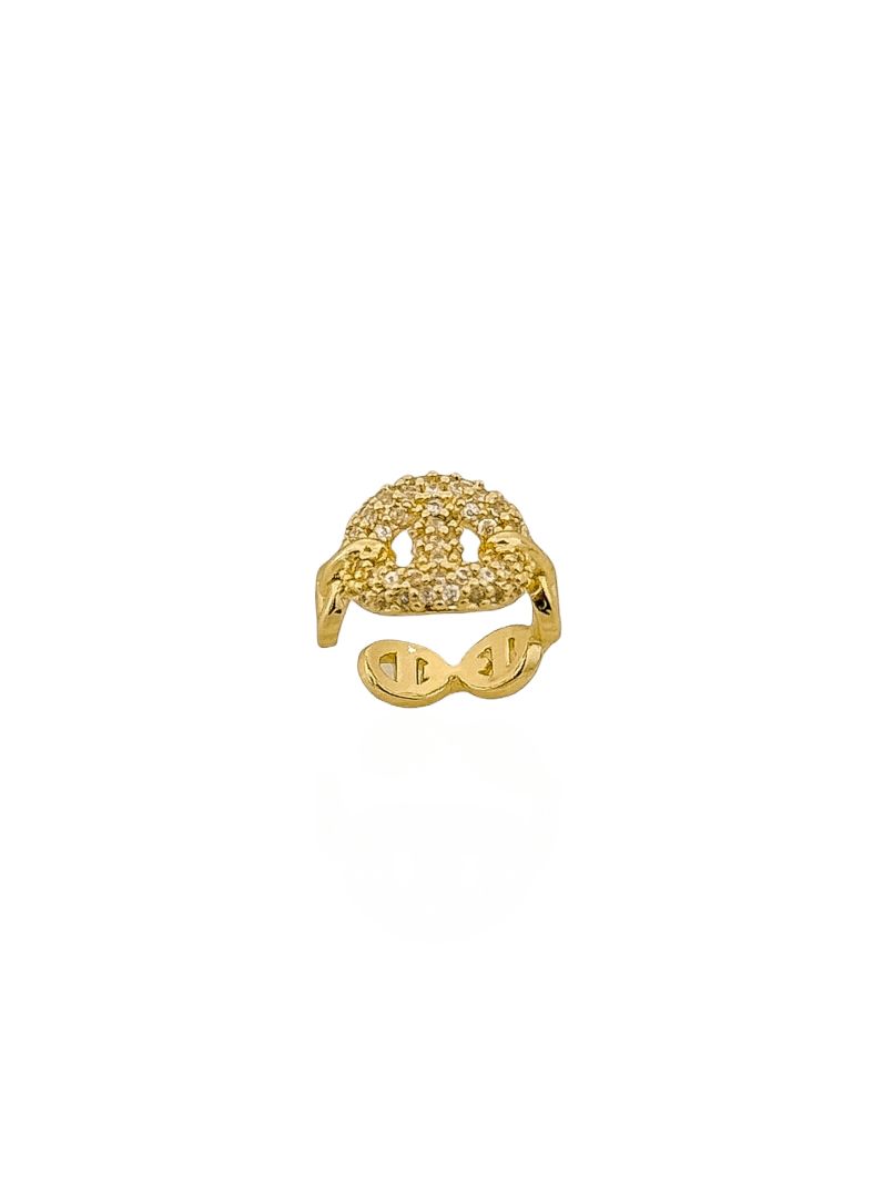 Piercing Folheado a Ouro 18k e Prata Cravejado Inspiração Grandes Marcas