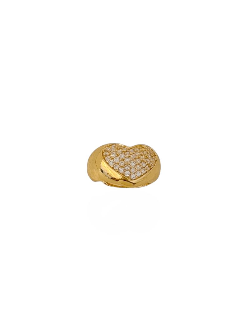 Piercing Folheado a Ouro 18k e Prata Design Coração