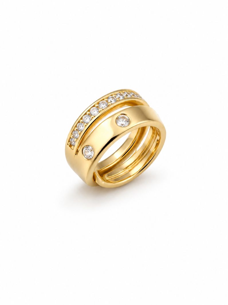 Piercing Folheado a Ouro 18k e Prata Design Cravejado