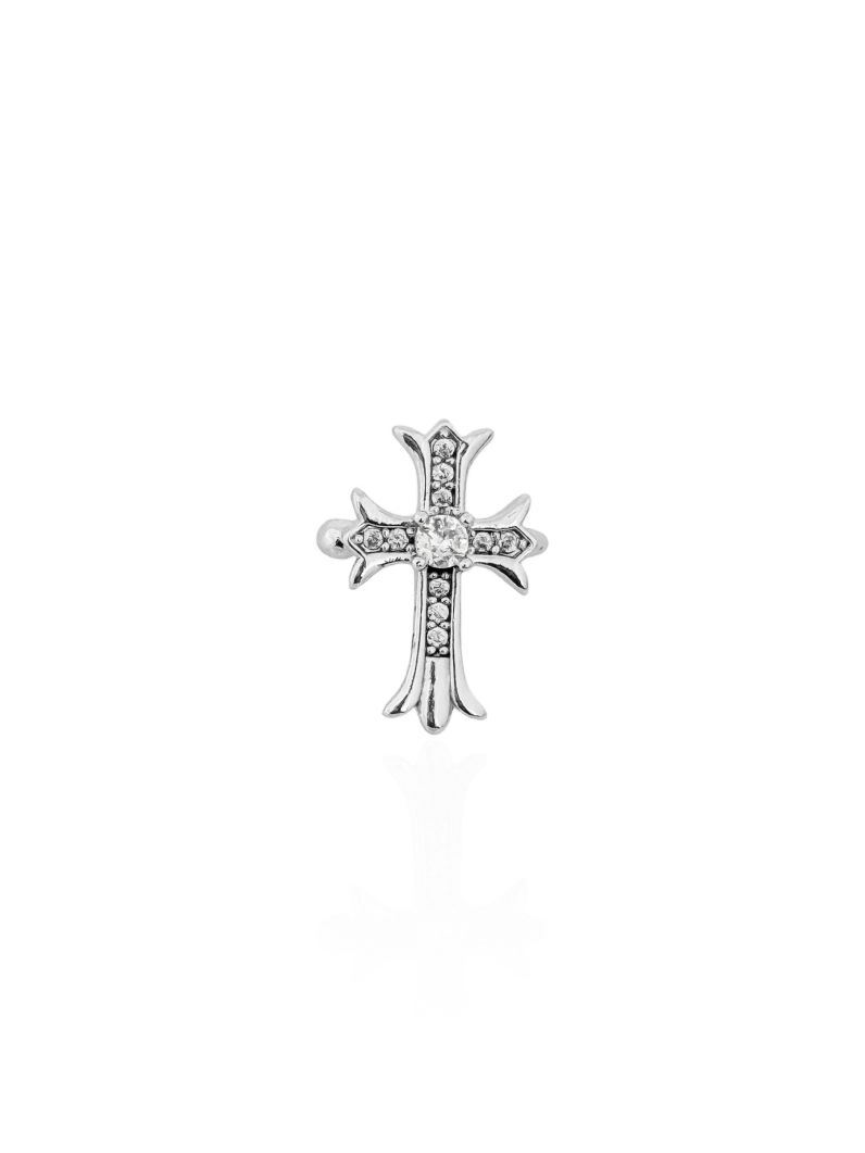 Piercing Folheado a Ouro 18k e Prata Design Cruz