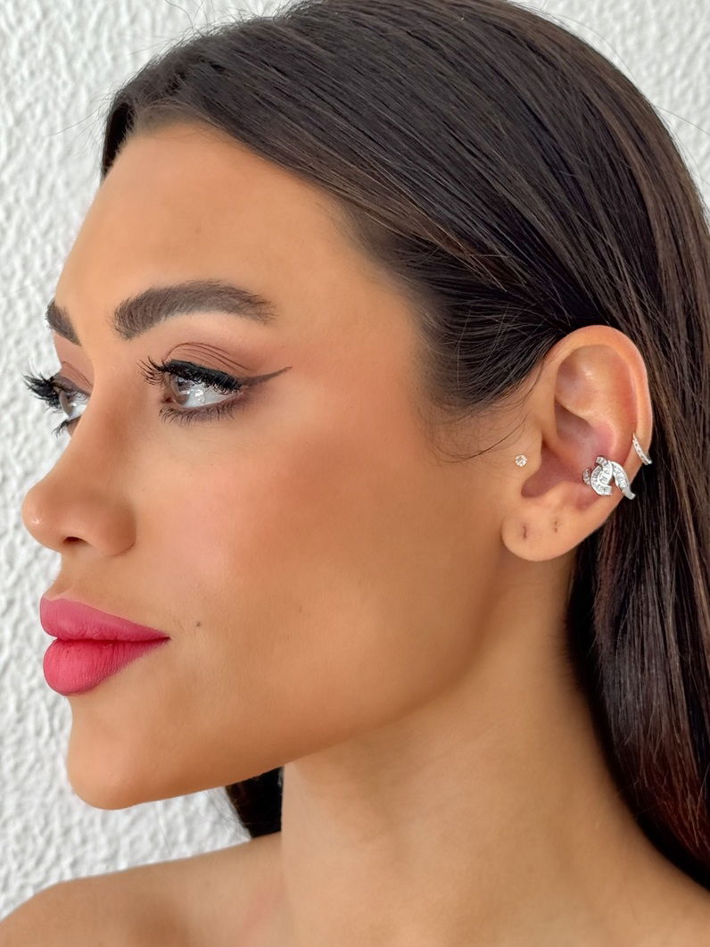 Piercing Folheado a Ouro 18k e Prata Design Grandes Marcas com Navetes