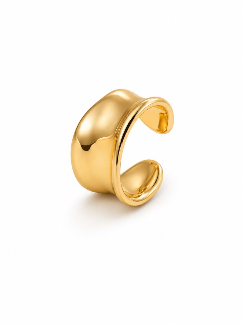 Piercing Folheado a Ouro 18k e Prata Design Organico Liso