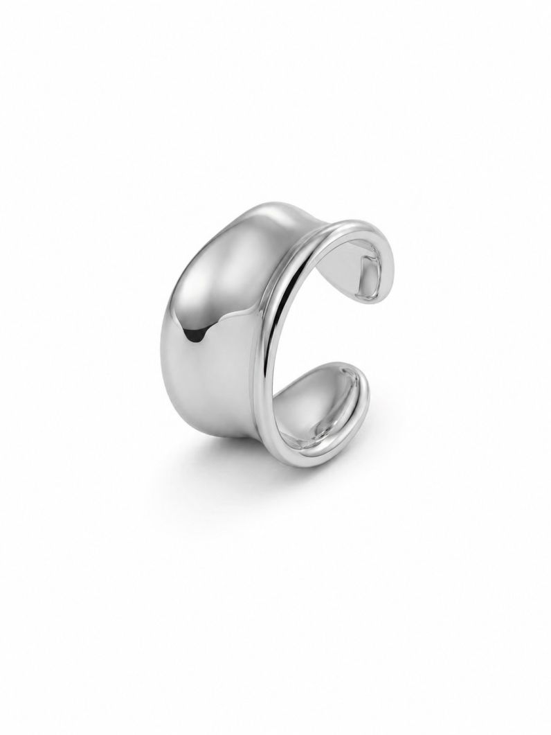 Piercing Folheado a Ouro 18k e Prata Design Organico Liso