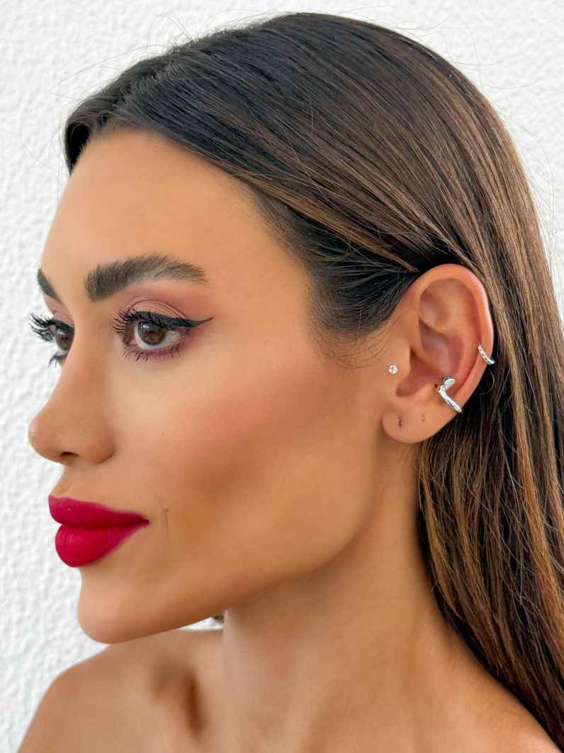 Piercing Folheado a Ouro 18k e Prata Design Prego