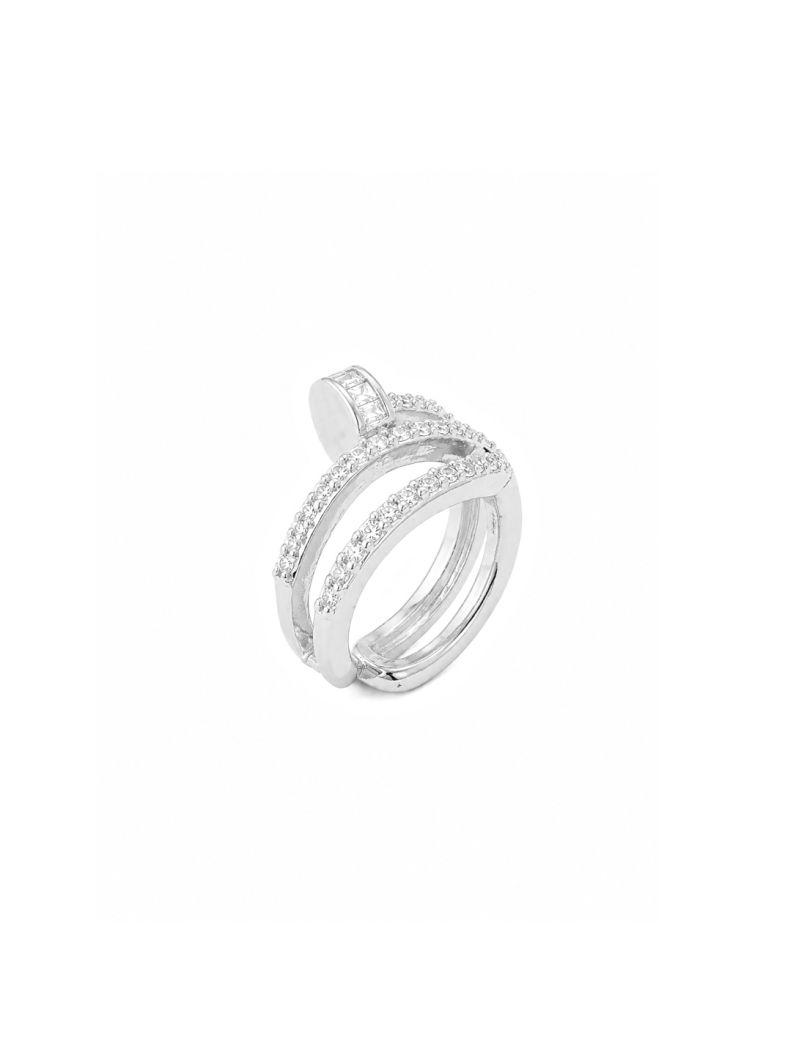Piercing Folheado a Ouro 18k e Prata Design Prego Cravejado