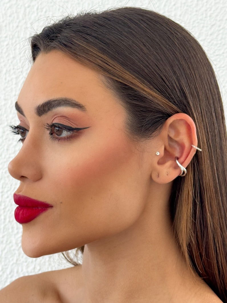 Piercing Folheado a Ouro 18k e Prata Design Trançado