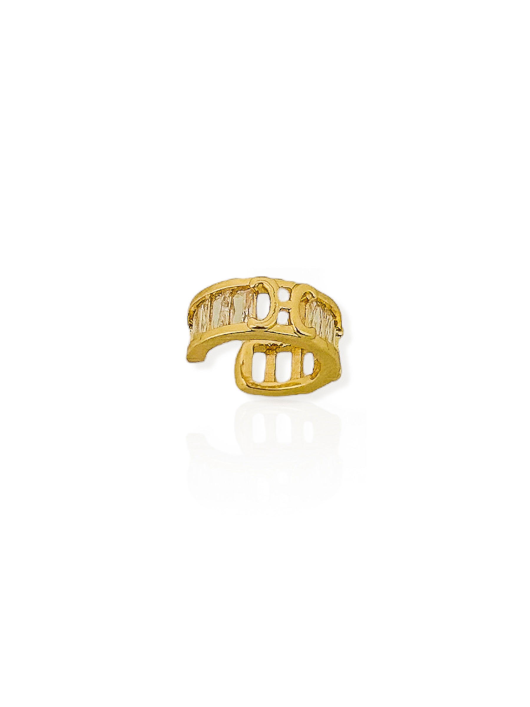 Piercing Folheado a Ouro 18k e Prata Design Vazado com Brilhantes de Zirconia