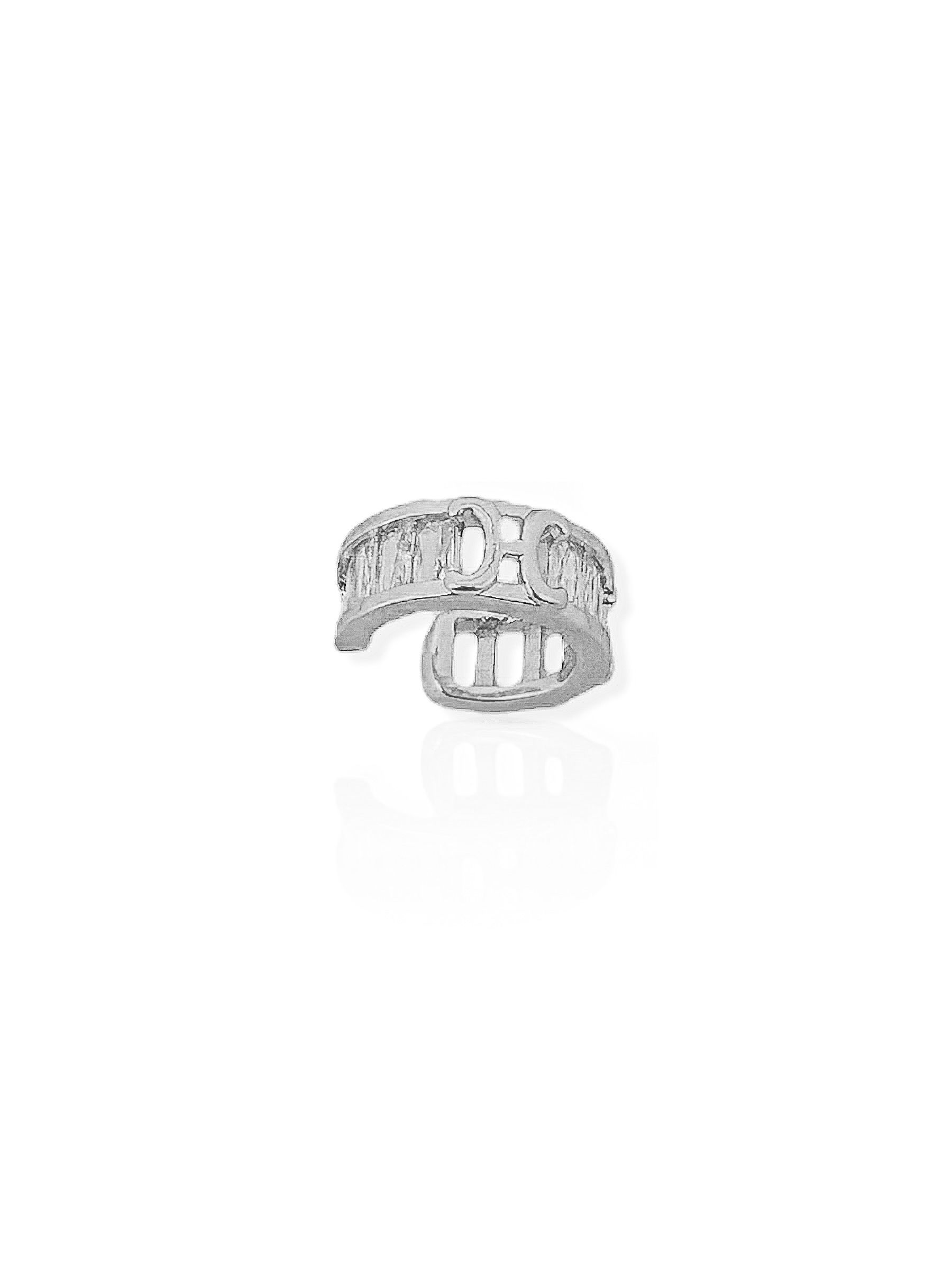 Piercing Folheado a Ouro 18k e Prata Design Vazado com Brilhantes de Zirconia
