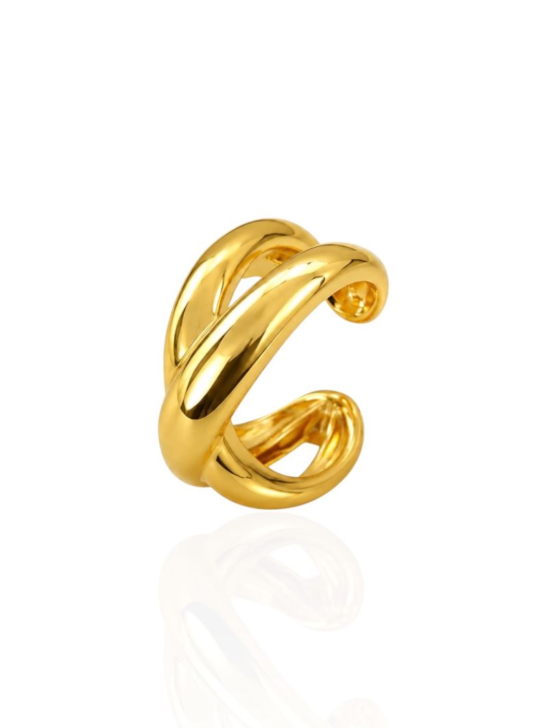 Piercing Folheado a Ouro 18k e Prata Design X