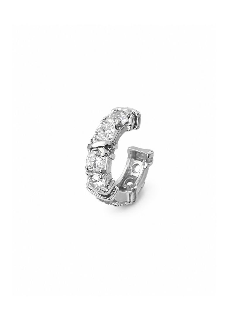 Piercing Folheado a Ouro 18k e Prata Design X Com Zircônias