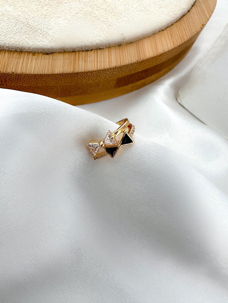 Piercing Folheado a Ouro 18k e Prata Dois Fios com Laços