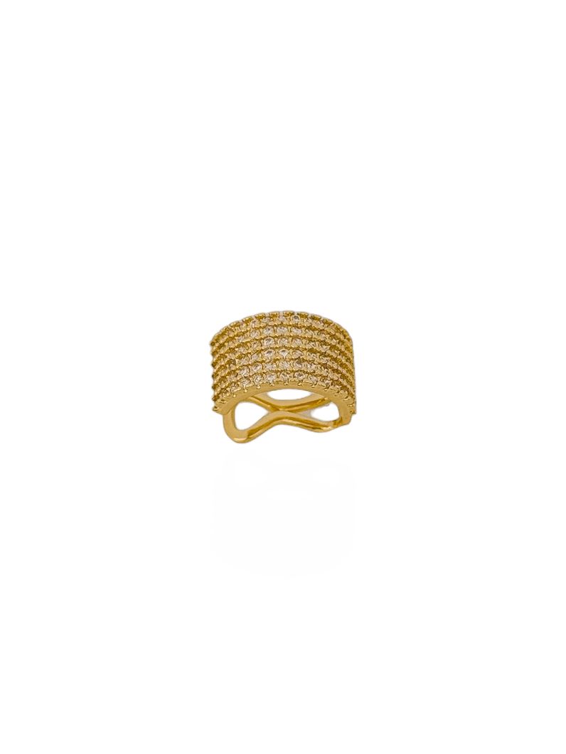 Piercing Folheado a Ouro 18k e Prata Fios Cravejado