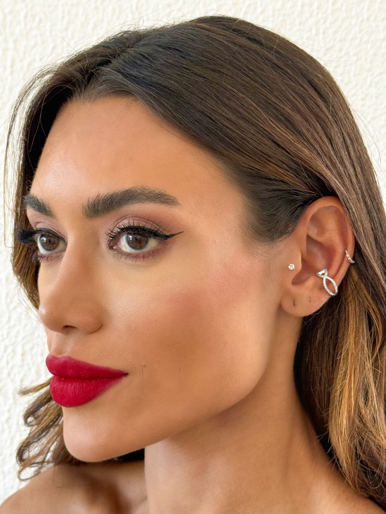 Piercing Folheado a Ouro 18k e Prata Fios Infinito