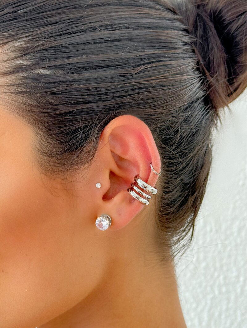Piercing Folheado a Ouro 18k e Prata Fios Vazados