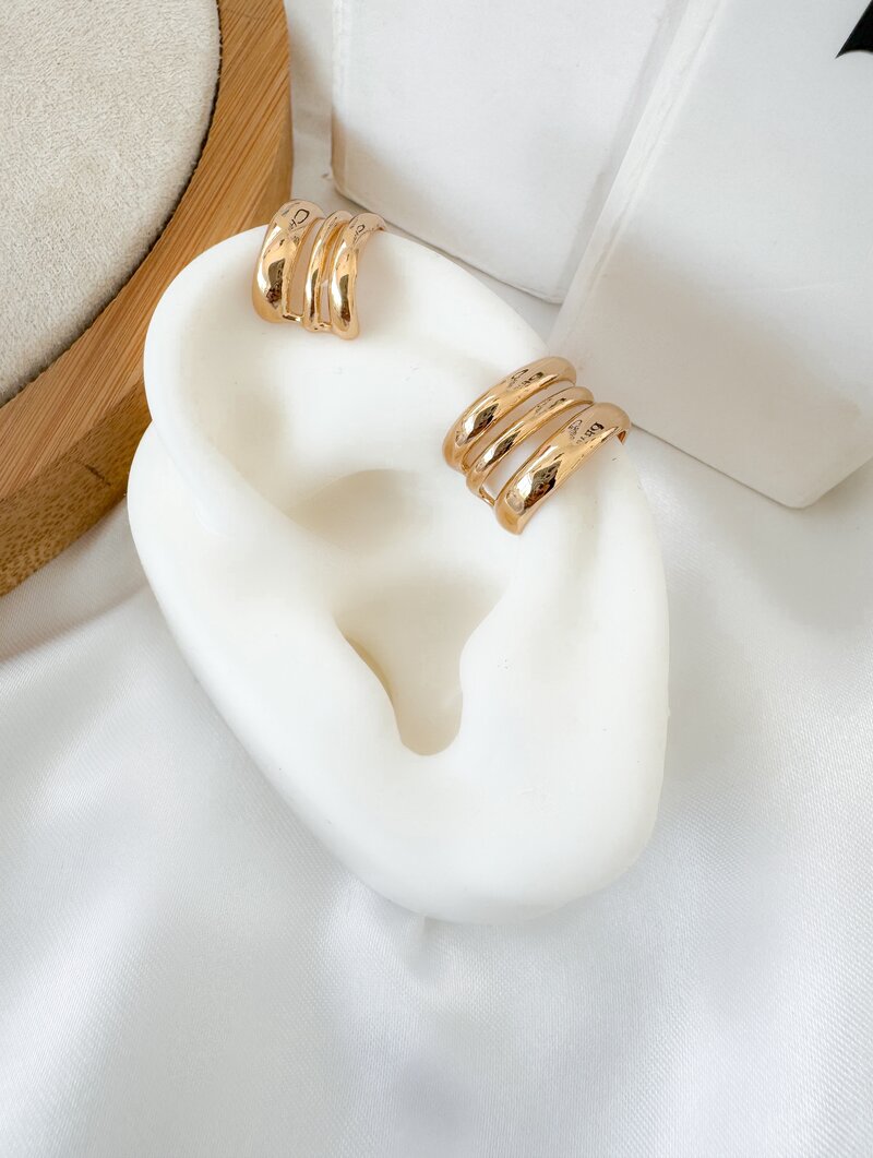 Piercing Folheado a Ouro 18k e Prata Fios Vazados