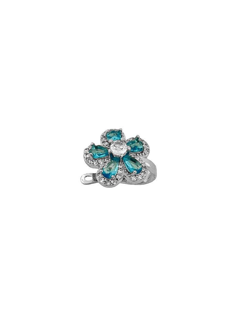 Piercing Folheado a Ouro 18k e Prata Flor de Cristal e Cravejado