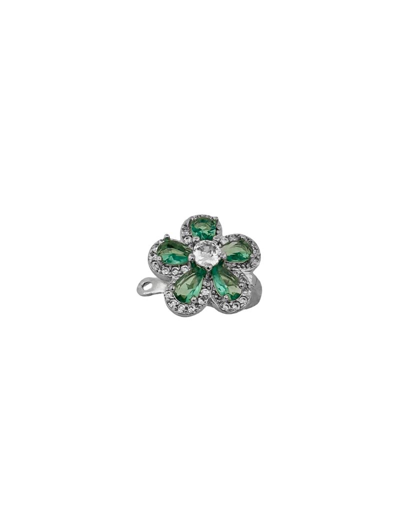 Piercing Folheado a Ouro 18k e Prata Flor de Cristal e Cravejado