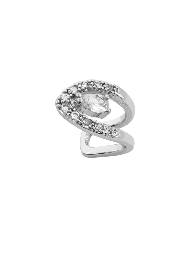 Piercing Folheado a Ouro 18k e Prata Forma de Cristal Com Zircônias