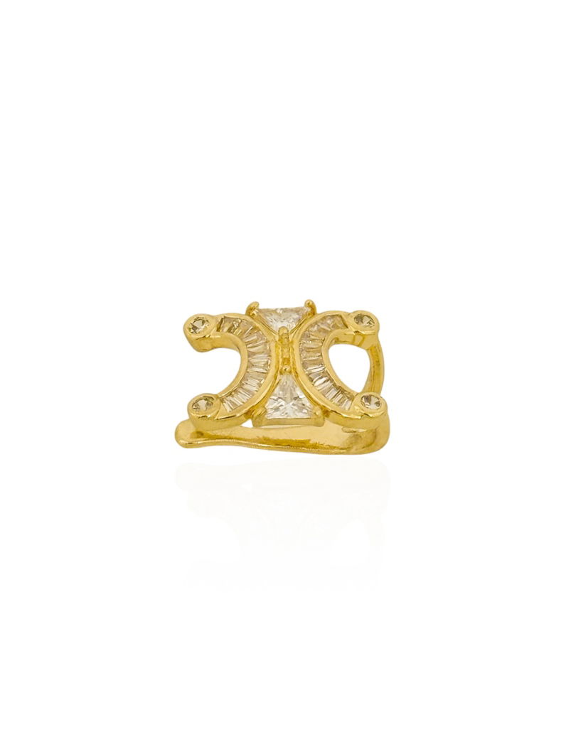 Piercing Folheado a Ouro 18k e Prata Inspiração Grandes Marcas com Navetes