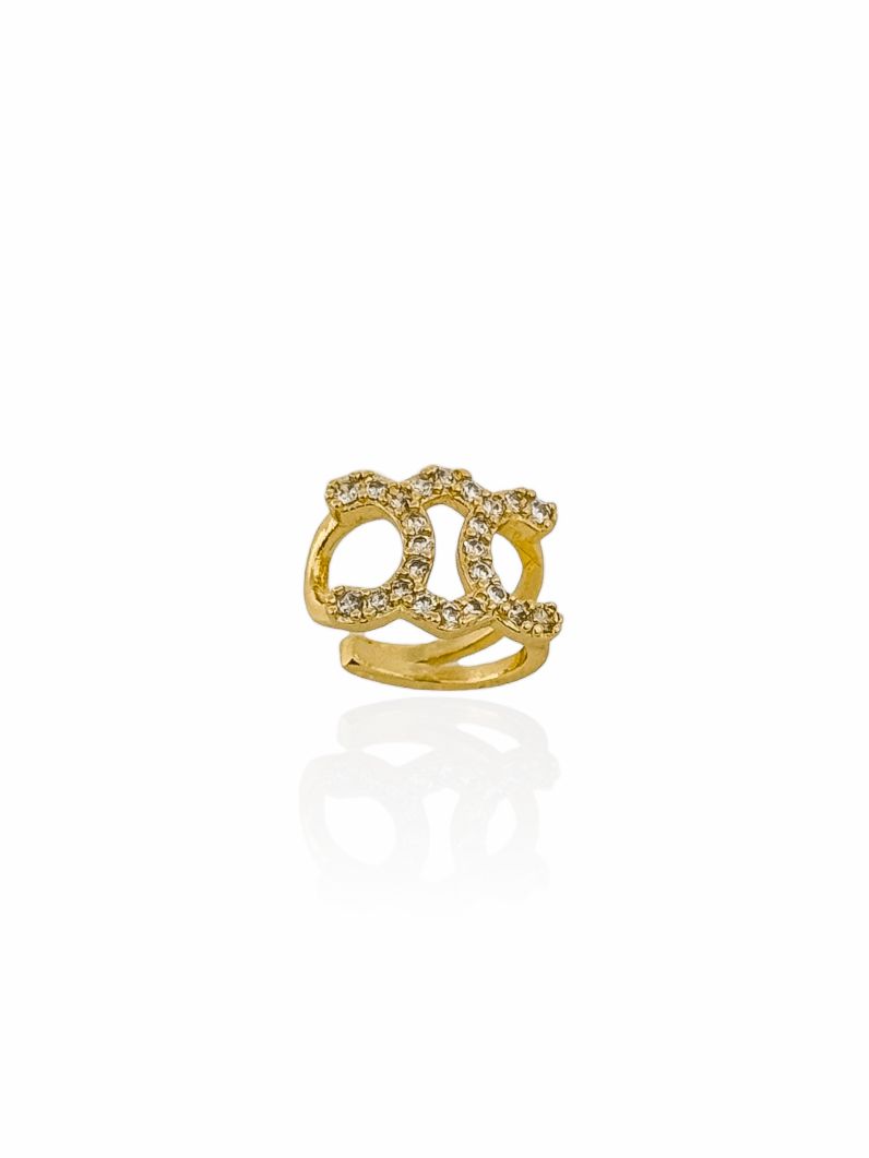 Piercing Folheado a Ouro 18k e Prata Inspiração Grandes Marcas Cravejado