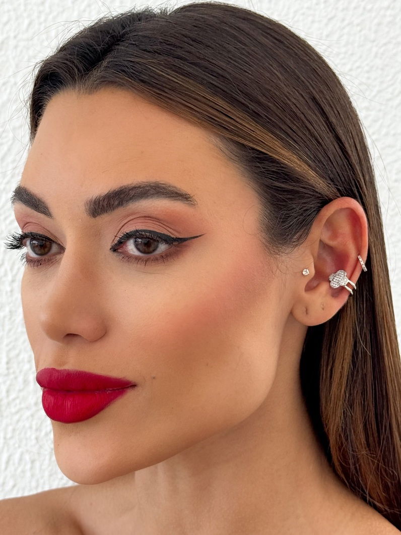 Piercing Folheado a Ouro 18k e Prata Inspiração Vg. Com Zircônia