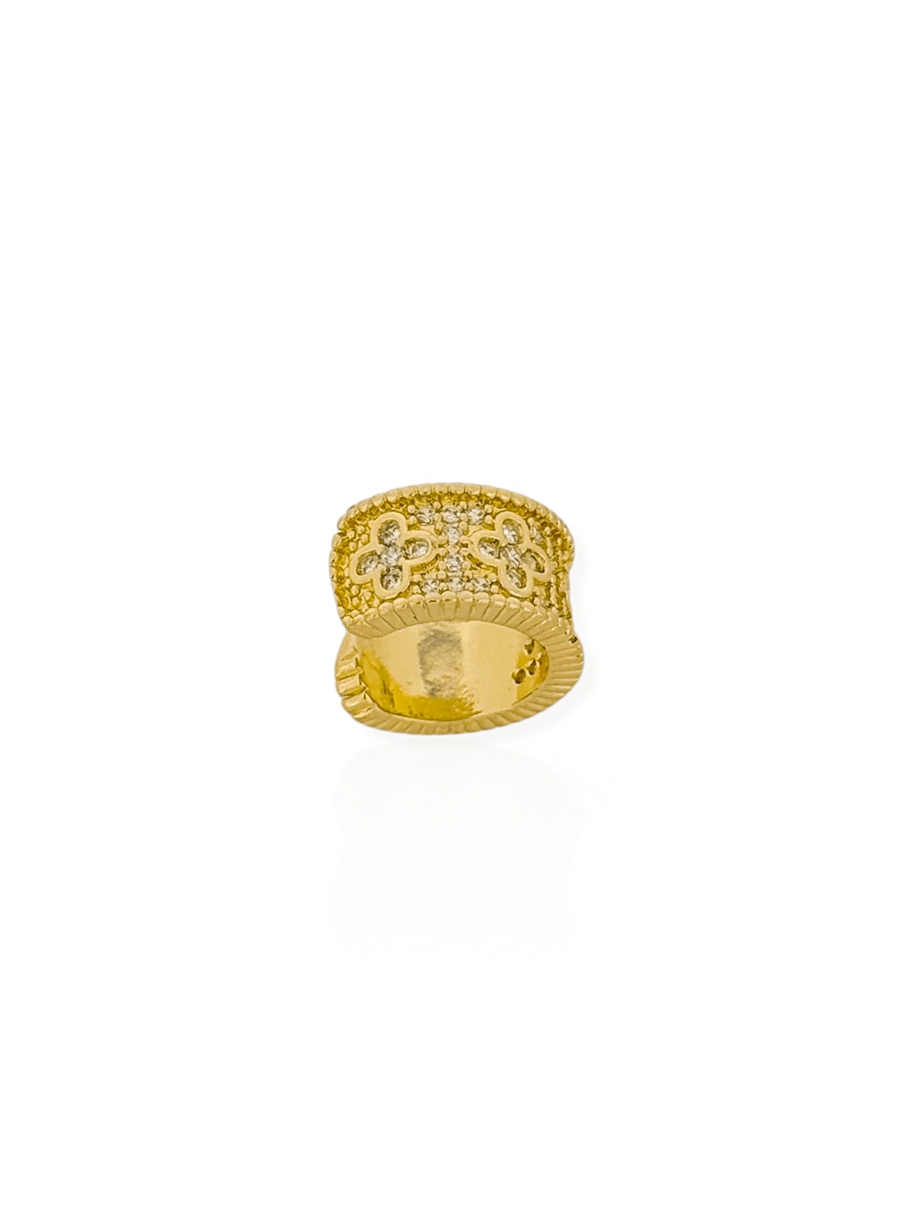 Piercing Folheado a Ouro 18k e Prata Inspiração Vg Cravejado