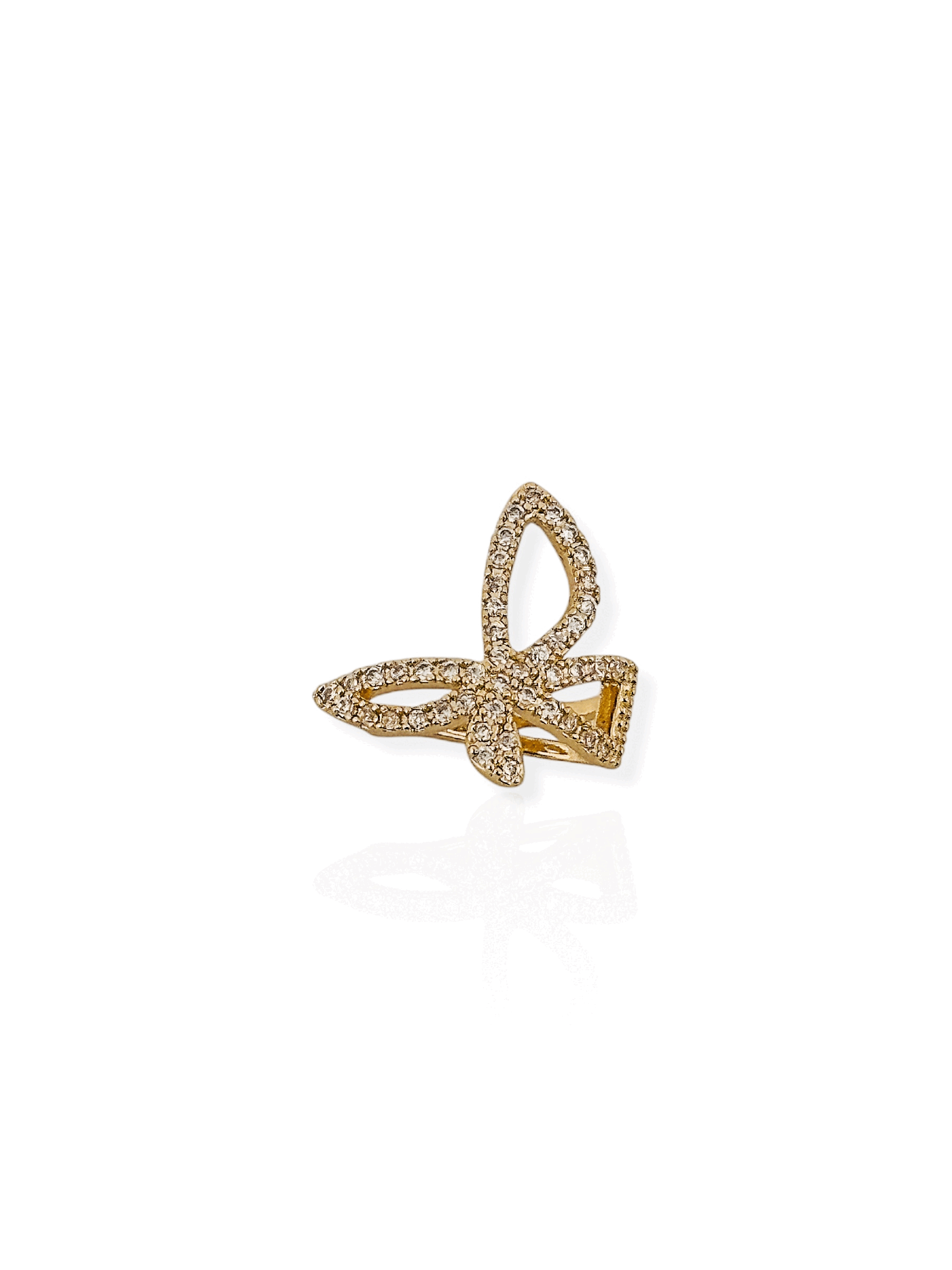 Piercing Folheado a Ouro 18K e Prata Laço Cravejado