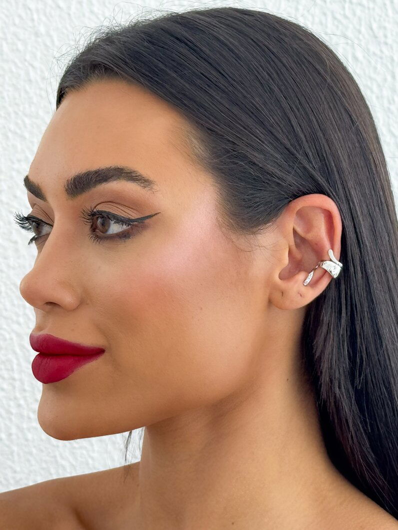 Piercing Folheado a Ouro 18k e Prata Orgânico Com Zircônia