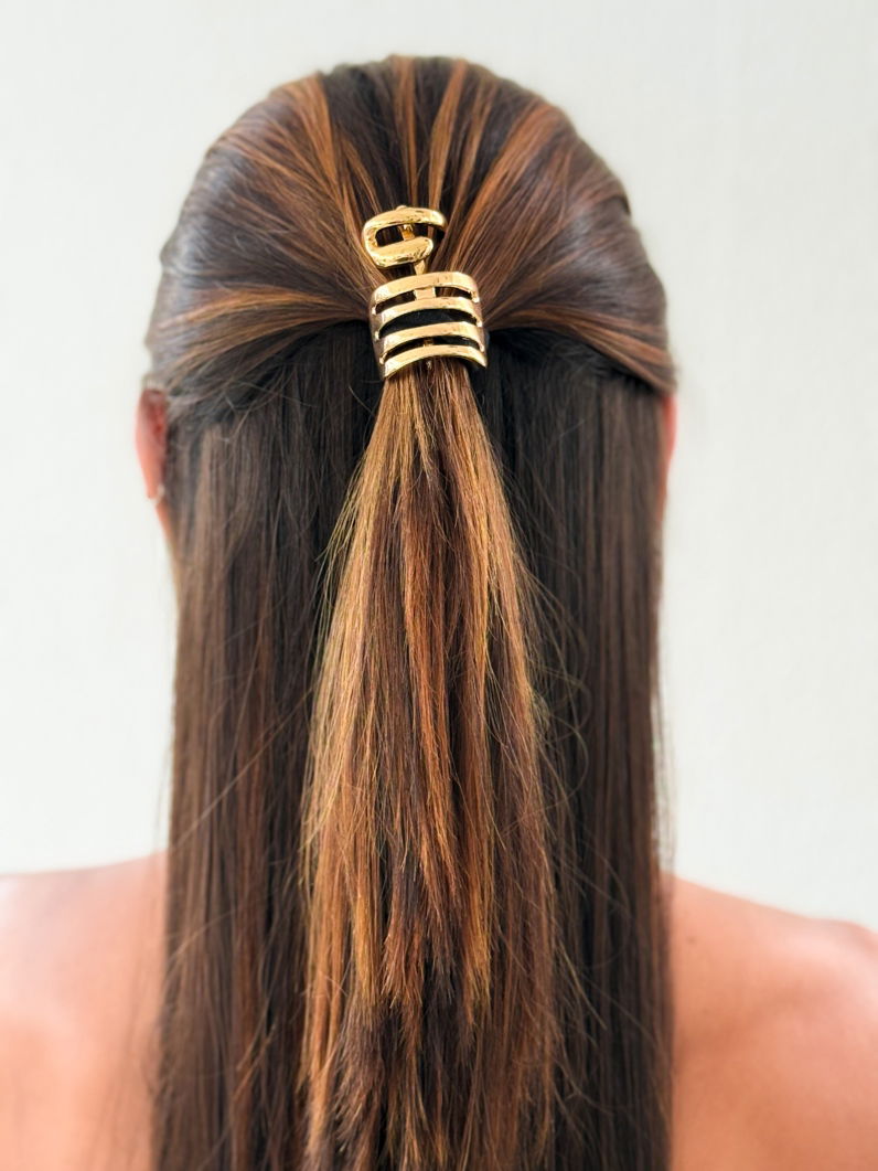 Presilha Folheada a Ouro 18K e Prata Design Fios Lisos