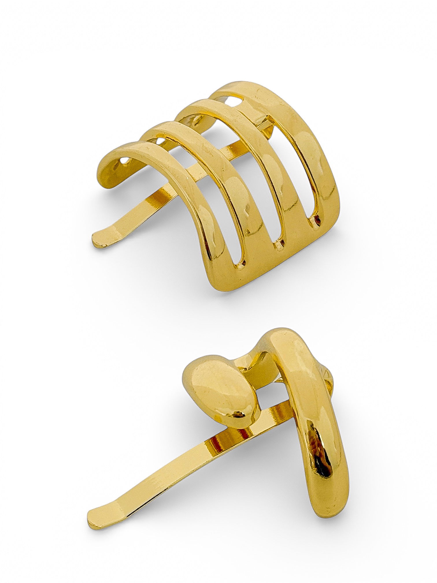 Presilha Folheada a Ouro 18K e Prata Design Fios Lisos