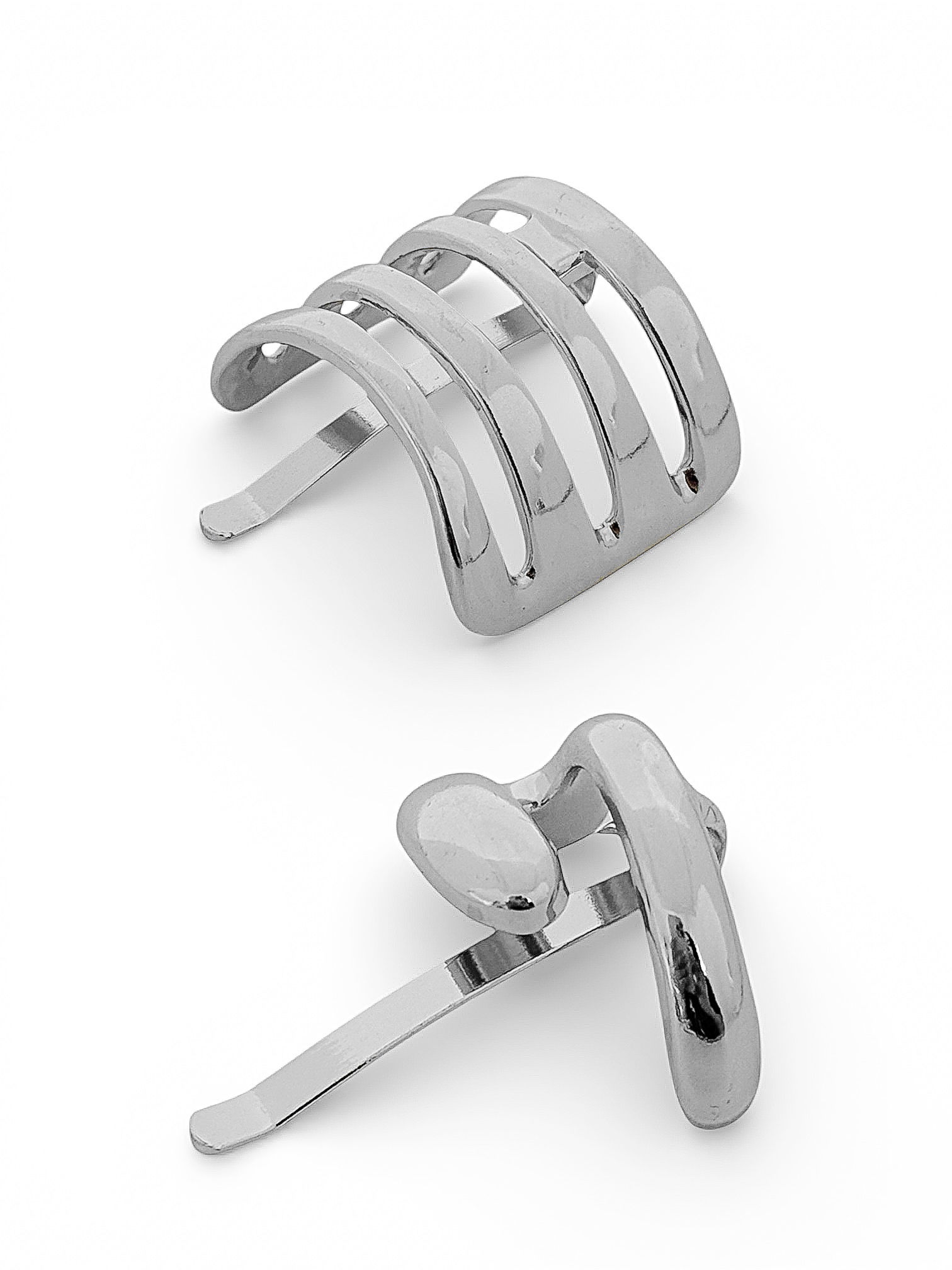 Presilha Folheada a Ouro 18K e Prata Design Fios Lisos