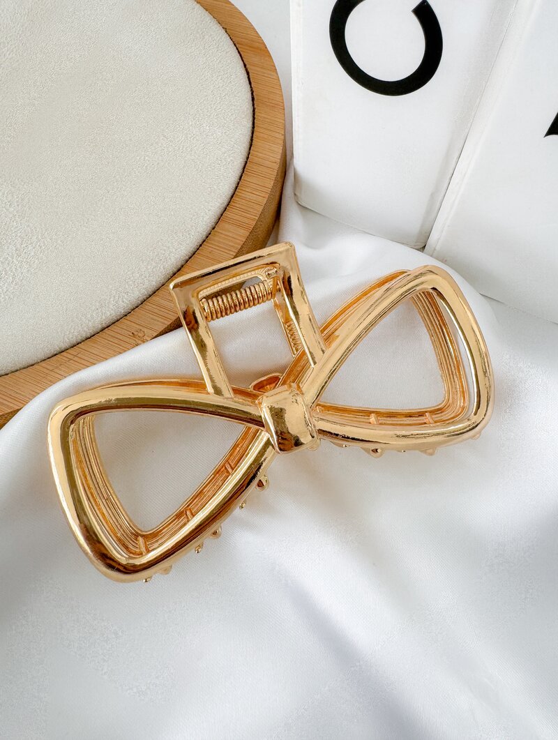 Presilha Folheada a Ouro 18k e Prata Maxi Laço Liso