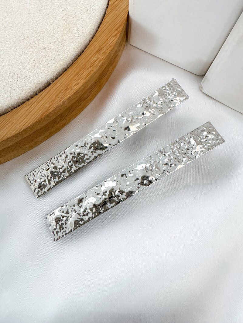 Presilha Folheada a Ouro 18k e Prata Reta Martelada