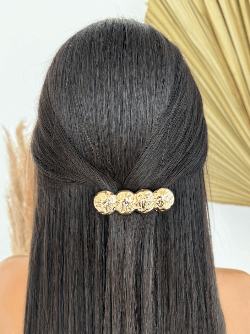 Presilha folheado a ouro 18k e Prata Bottons Martelados