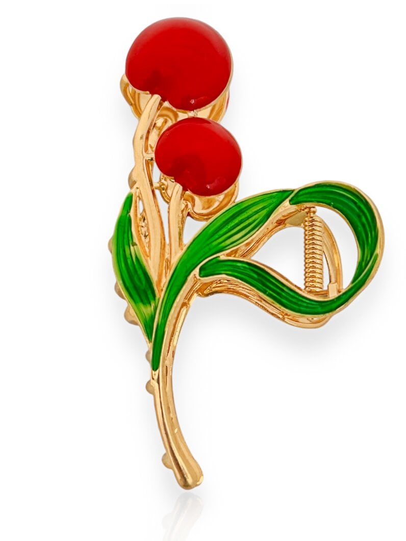 Presilha Folheado a Ouro 18k e Prata Cereja