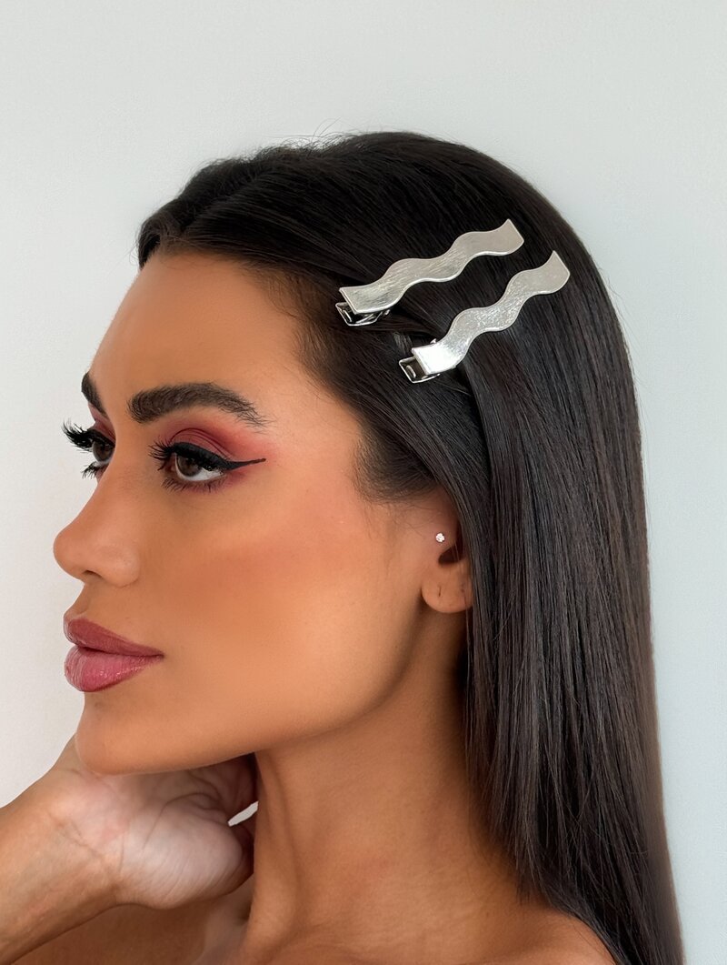 Presilha Folheado a Ouro 18k e Prata Ondulada