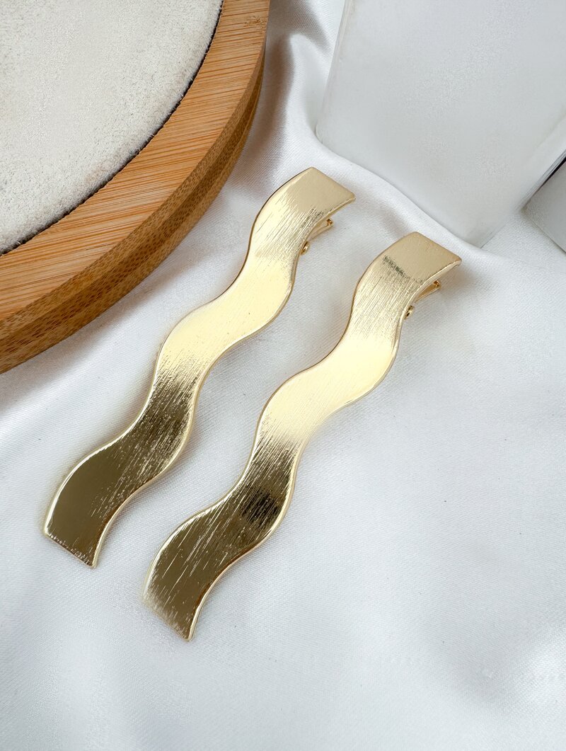 Presilha Folheado a Ouro 18k e Prata Ondulada