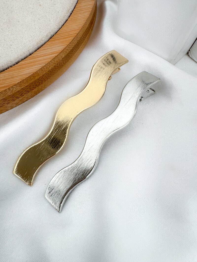 Presilha Folheado a Ouro 18k e Prata Ondulada