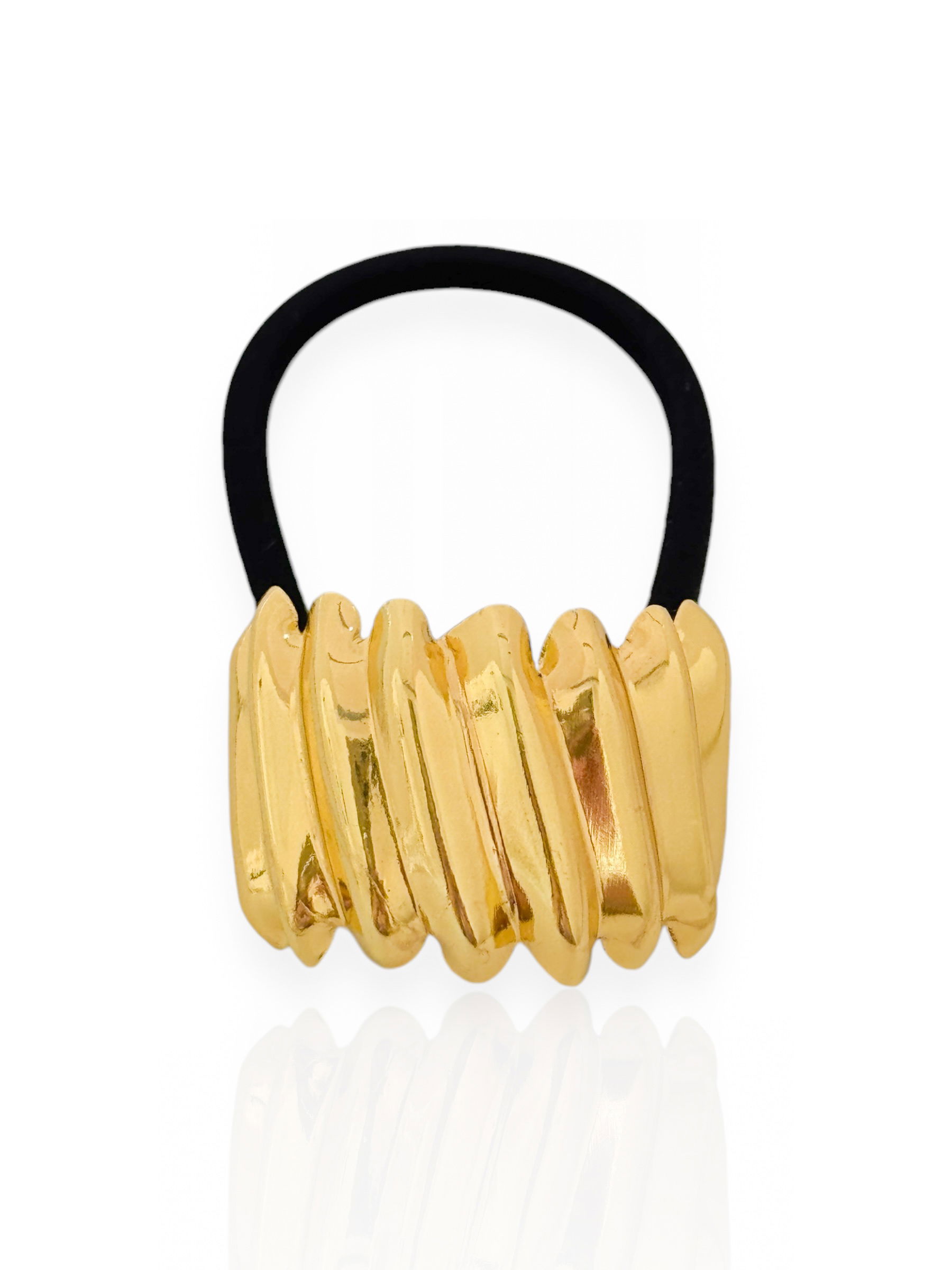 Presilha Folheado a Ouro 18k e Prata Orgânico Ondulado